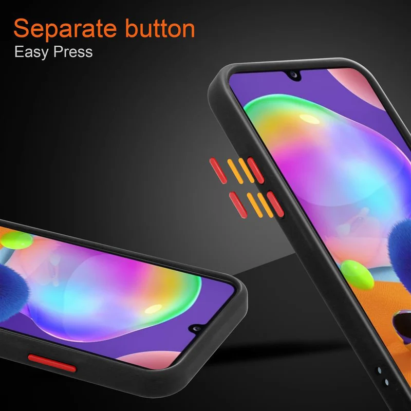 Cadorabo Hülle kompatibel mit Samsung Galaxy A31 Hybrid Schutzhülle mit TPU Silikon Innenseite und matter Kunststoff Rückseite