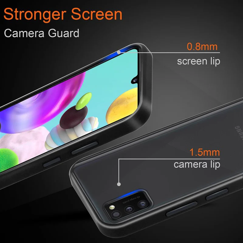 Cadorabo Hülle kompatibel mit Samsung Galaxy A41 Hybrid Schutzhülle mit TPU Silikon Innenseite und matter Kunststoff Rückseite