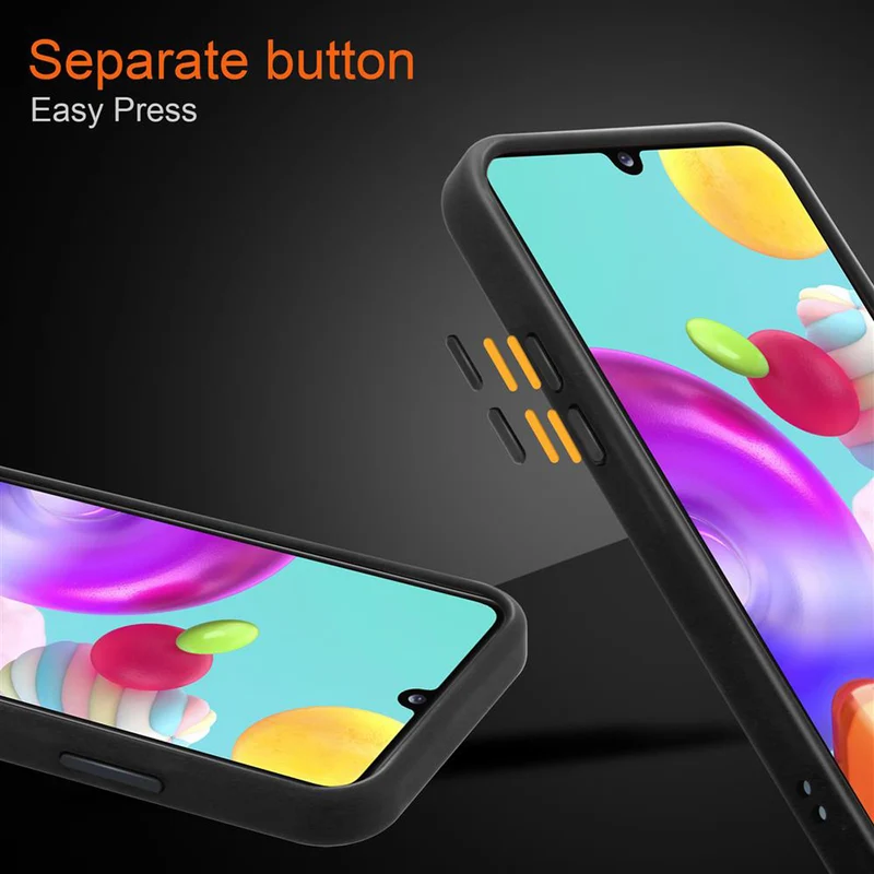 Cadorabo Hülle kompatibel mit Samsung Galaxy A41 Hybrid Schutzhülle mit TPU Silikon Innenseite und matter Kunststoff Rückseite