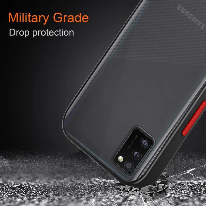 Cadorabo Hülle kompatibel mit Samsung Galaxy A41 Hybrid Schutzhülle mit TPU Silikon Innenseite und matter Kunststoff Rückseite