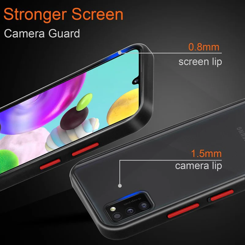 Cadorabo Hülle kompatibel mit Samsung Galaxy A41 Hybrid Schutzhülle mit TPU Silikon Innenseite und matter Kunststoff Rückseite