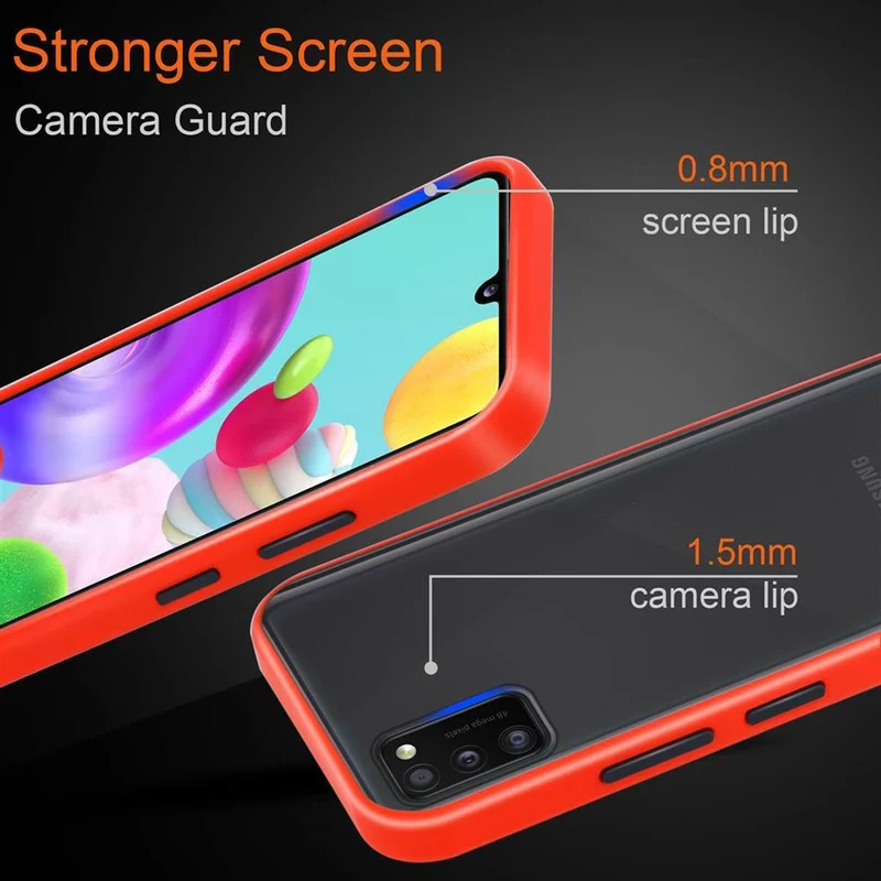 Cadorabo Hülle kompatibel mit Samsung Galaxy A41 Hybrid Schutzhülle mit TPU Silikon Innenseite und matter Kunststoff Rückseite