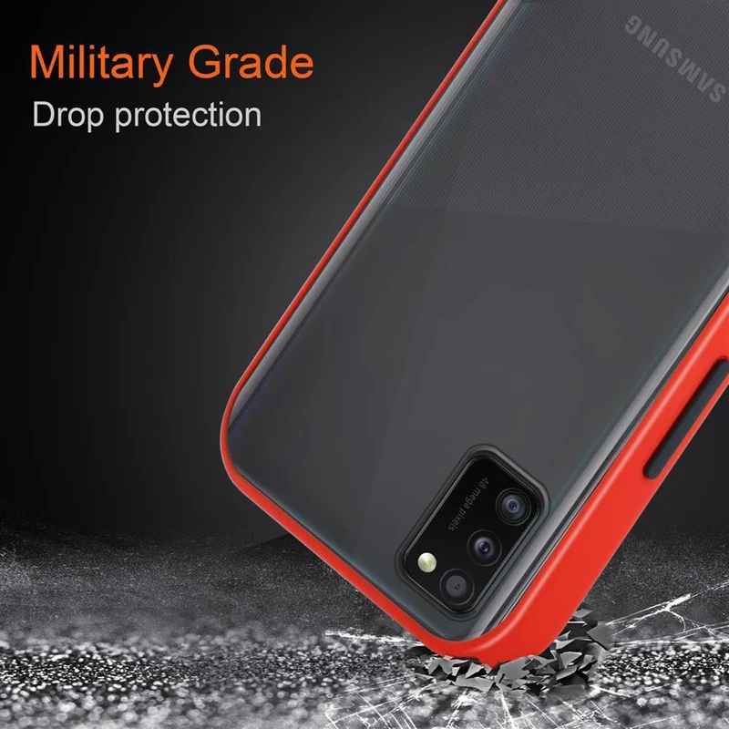 Cadorabo Hülle kompatibel mit Samsung Galaxy A41 Hybrid Schutzhülle mit TPU Silikon Innenseite und matter Kunststoff Rückseite