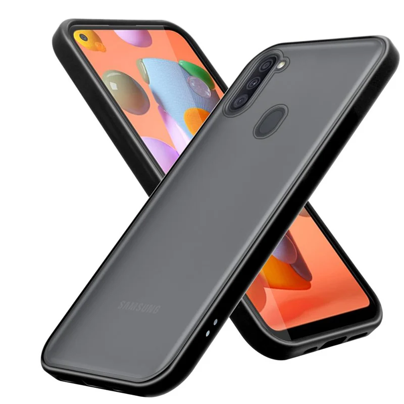 Cadorabo Hülle kompatibel mit Samsung Galaxy A11 / M11 Hybrid Schutzhülle mit TPU Silikon Innenseite und matter Kunststoff Rückseite