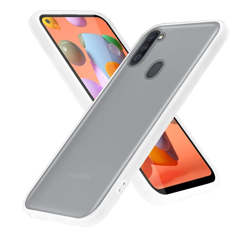 Cadorabo Hülle kompatibel mit Samsung Galaxy A11 / M11 Hybrid Schutzhülle mit TPU Silikon Innenseite und matter Kunststoff Rückseite