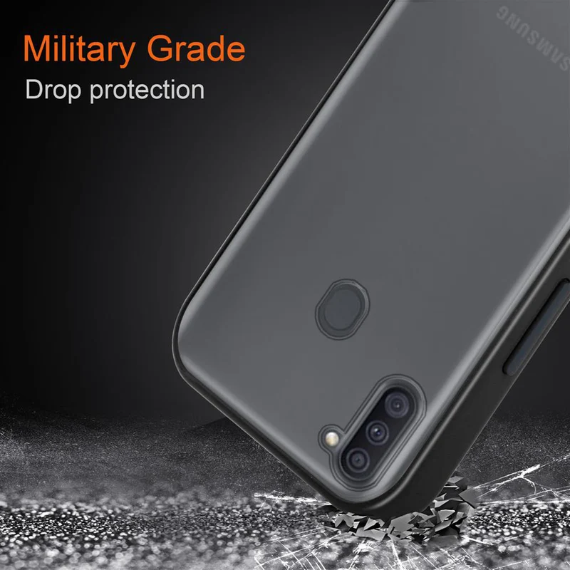 Cadorabo Hülle kompatibel mit Samsung Galaxy A11 / M11 Hybrid Schutzhülle mit TPU Silikon Innenseite und matter Kunststoff Rückseite