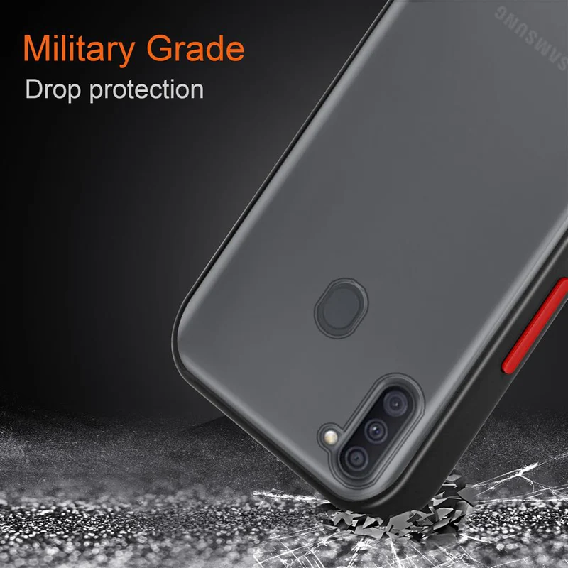 Cadorabo Hülle kompatibel mit Samsung Galaxy A11 / M11 Hybrid Schutzhülle mit TPU Silikon Innenseite und matter Kunststoff Rückseite