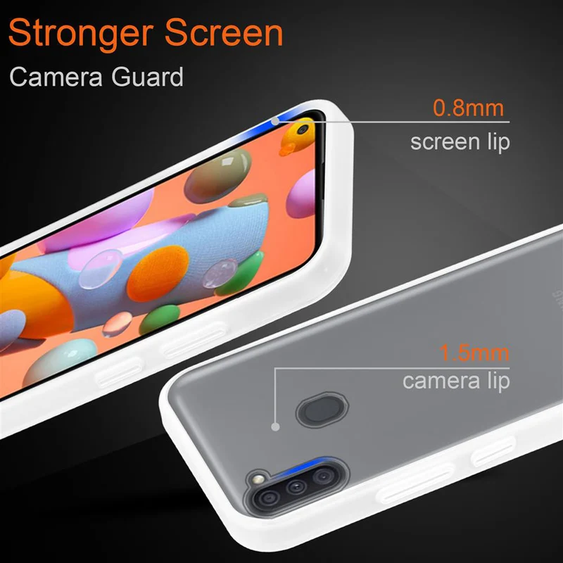 Cadorabo Hülle kompatibel mit Samsung Galaxy A11 / M11 Hybrid Schutzhülle mit TPU Silikon Innenseite und matter Kunststoff Rückseite