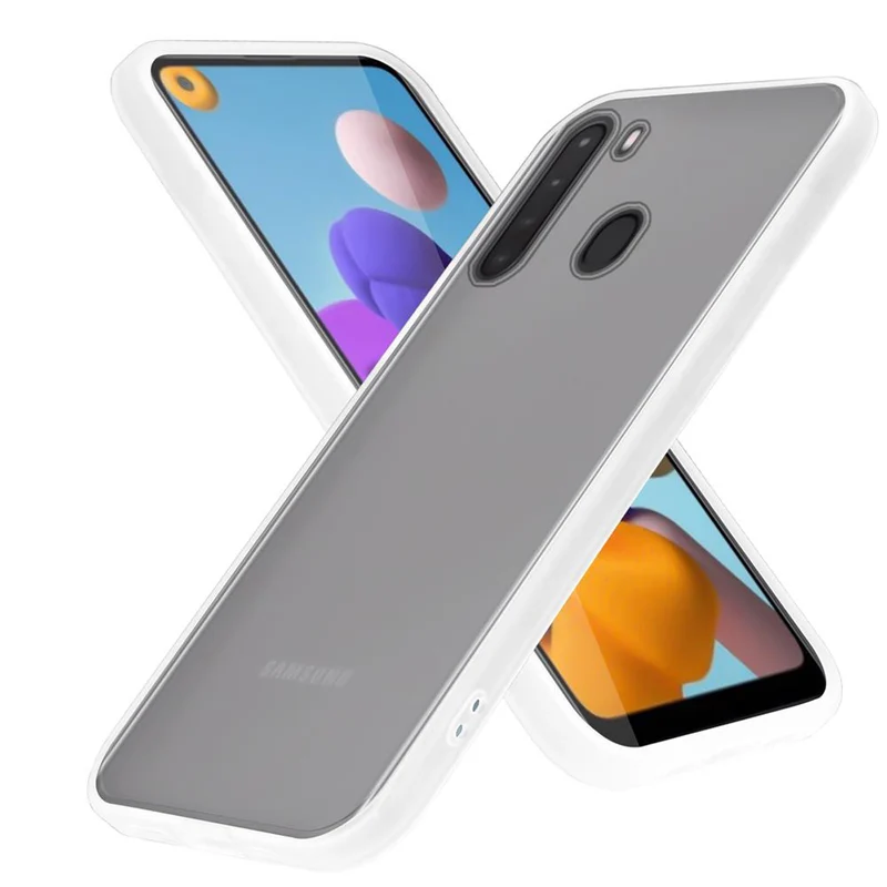 Cadorabo Hülle kompatibel mit Samsung Galaxy A21 Hybrid Schutzhülle mit TPU Silikon Innenseite und matter Kunststoff Rückseite