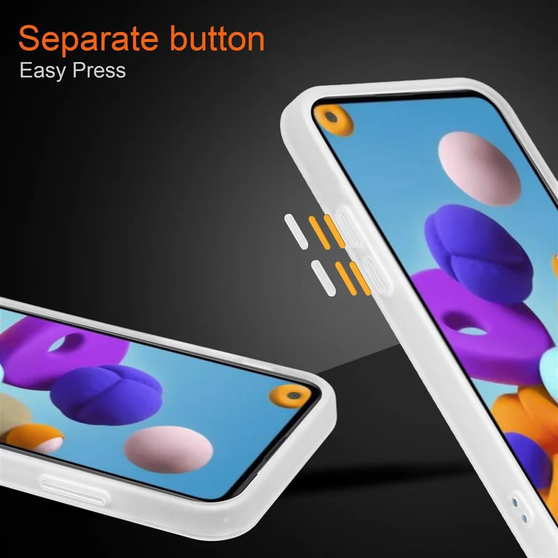 Cadorabo Hülle kompatibel mit Samsung Galaxy A21 Hybrid Schutzhülle mit TPU Silikon Innenseite und matter Kunststoff Rückseite