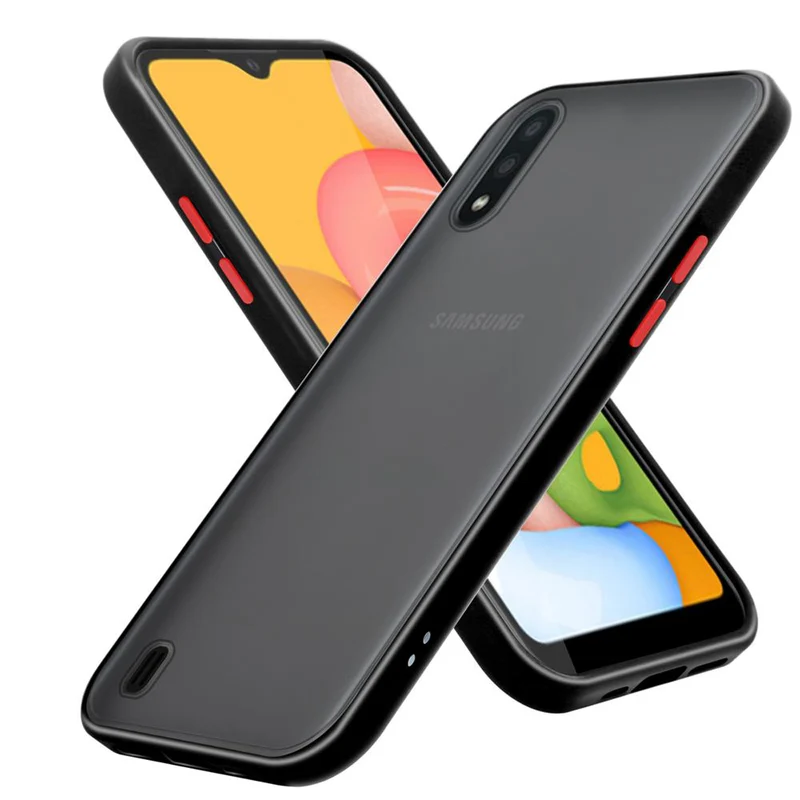 Cadorabo Hülle kompatibel mit Samsung Galaxy A01 Hybrid Schutzhülle mit TPU Silikon Innenseite und matter Kunststoff Rückseite
