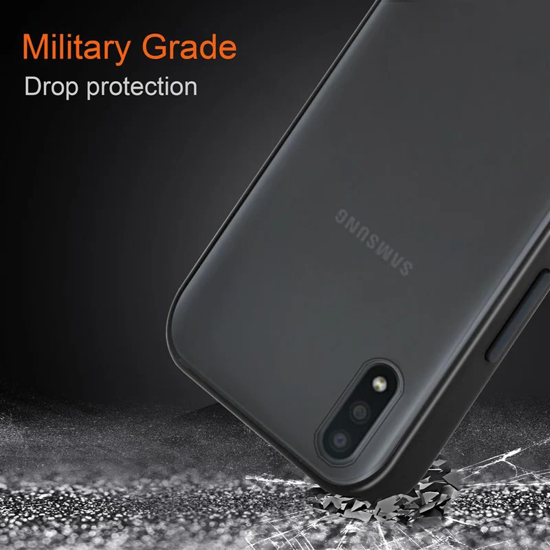 Cadorabo Hülle kompatibel mit Samsung Galaxy A01 Hybrid Schutzhülle mit TPU Silikon Innenseite und matter Kunststoff Rückseite