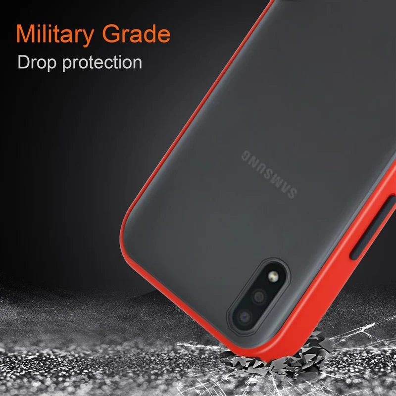 Cadorabo Hülle kompatibel mit Samsung Galaxy A01 Hybrid Schutzhülle mit TPU Silikon Innenseite und matter Kunststoff Rückseite