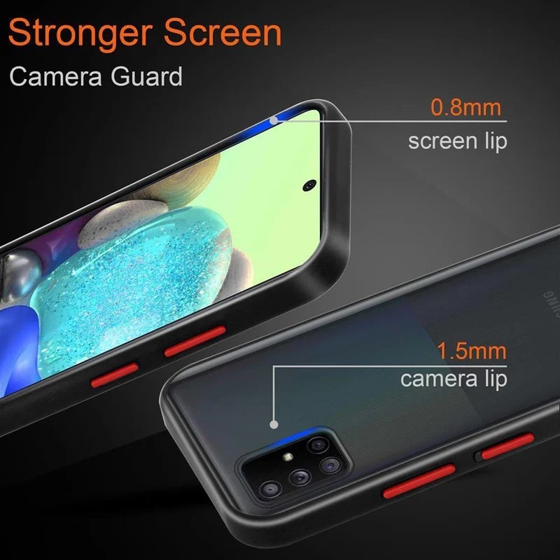 Cadorabo Hülle kompatibel mit Samsung Galaxy A71 4G Hybrid Schutzhülle mit TPU Silikon Innenseite und matter Kunststoff Rückseite