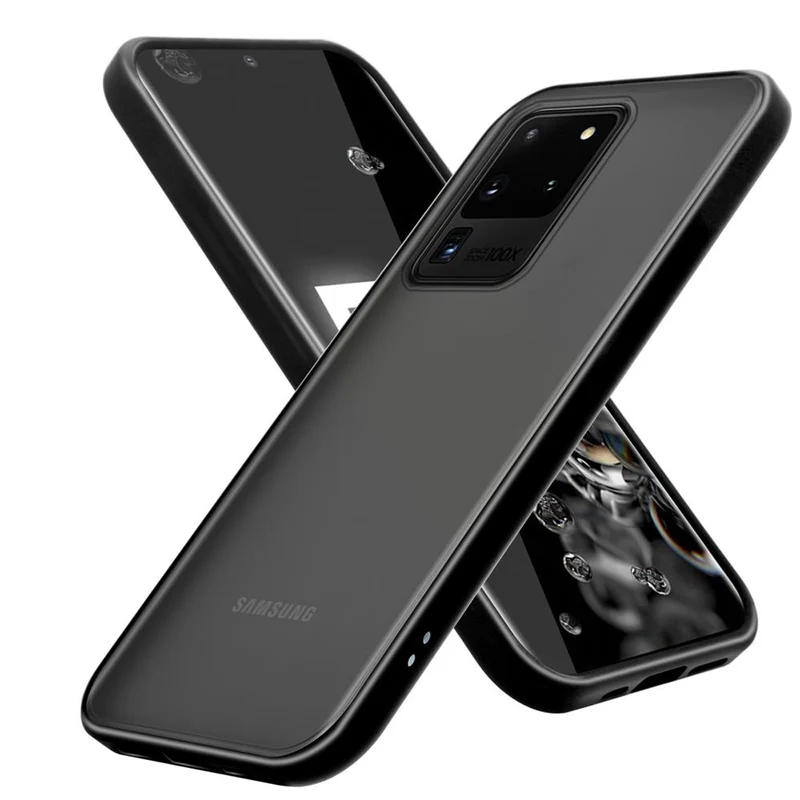 Cadorabo Hülle kompatibel mit Samsung Galaxy S20 ULTRA Hybrid Schutzhülle mit TPU Silikon Innenseite und matter Kunststoff Rückseite
