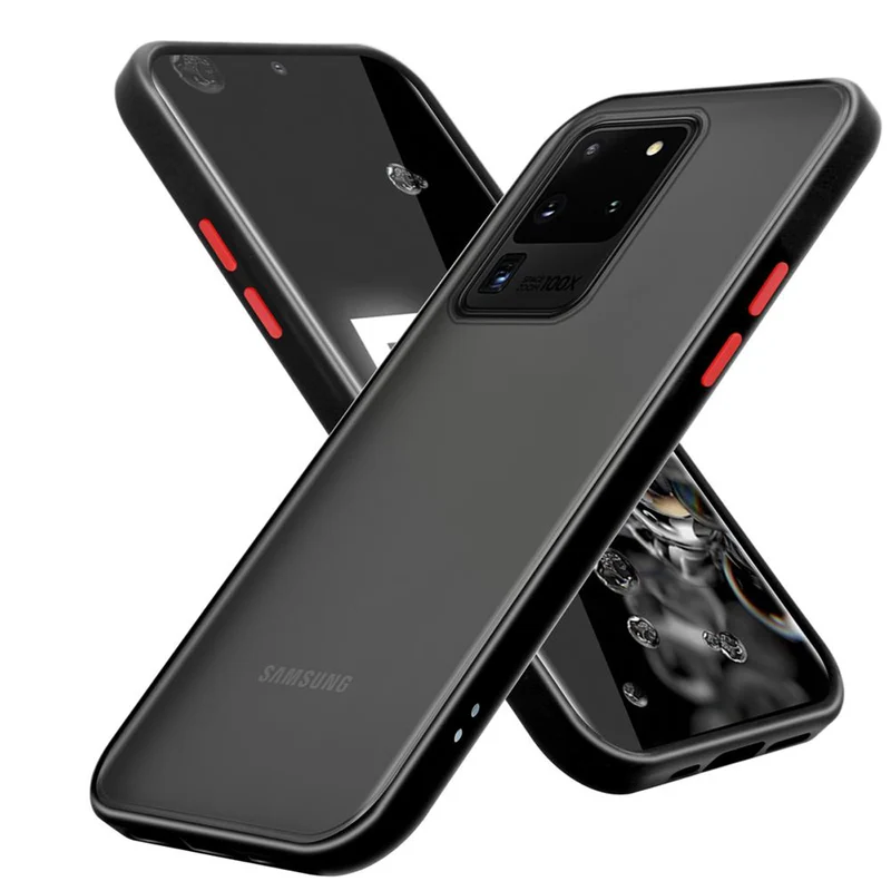 Cadorabo Hülle kompatibel mit Samsung Galaxy S20 ULTRA Hybrid Schutzhülle mit TPU Silikon Innenseite und matter Kunststoff Rückseite
