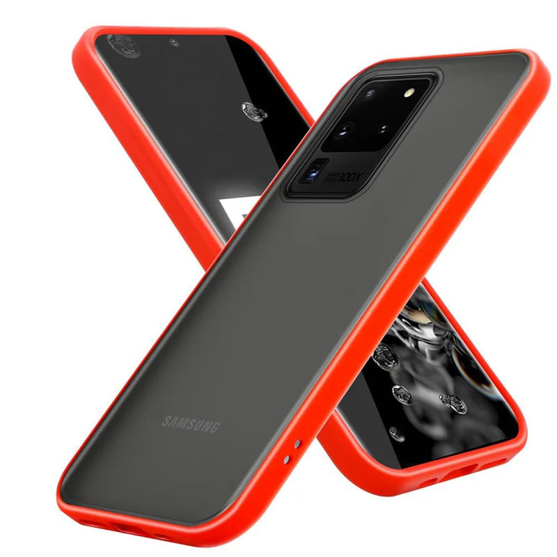 Cadorabo Hülle kompatibel mit Samsung Galaxy S20 ULTRA Hybrid Schutzhülle mit TPU Silikon Innenseite und matter Kunststoff Rückseite