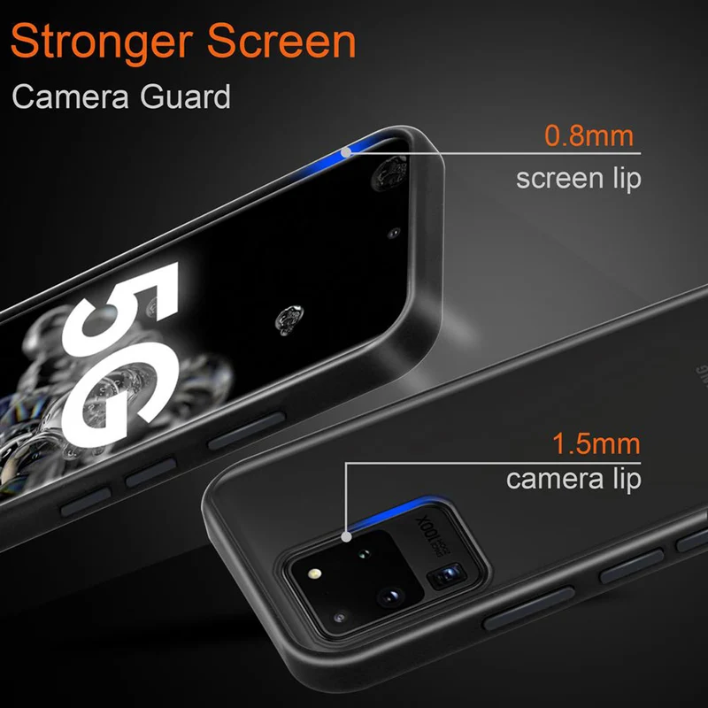 Cadorabo Hülle kompatibel mit Samsung Galaxy S20 ULTRA Hybrid Schutzhülle mit TPU Silikon Innenseite und matter Kunststoff Rückseite