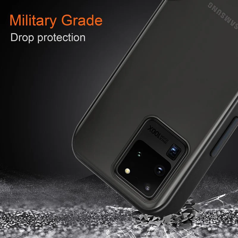 Cadorabo Hülle kompatibel mit Samsung Galaxy S20 ULTRA Hybrid Schutzhülle mit TPU Silikon Innenseite und matter Kunststoff Rückseite