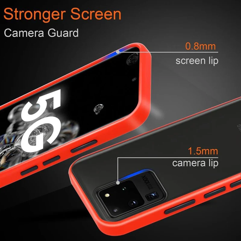 Cadorabo Hülle kompatibel mit Samsung Galaxy S20 ULTRA Hybrid Schutzhülle mit TPU Silikon Innenseite und matter Kunststoff Rückseite