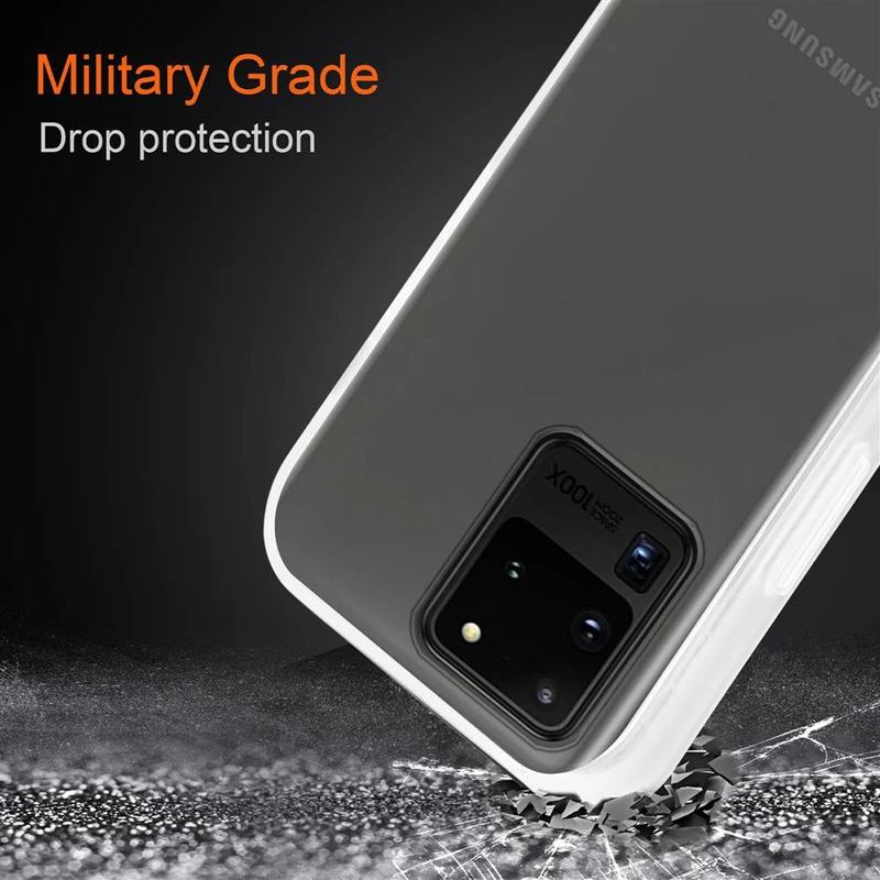 Cadorabo Hülle kompatibel mit Samsung Galaxy S20 ULTRA Hybrid Schutzhülle mit TPU Silikon Innenseite und matter Kunststoff Rückseite