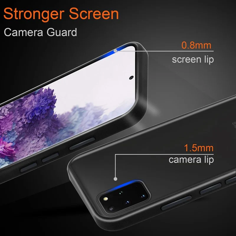 Cadorabo Hülle kompatibel mit Samsung Galaxy S20 PLUS Hybrid Schutzhülle mit TPU Silikon Innenseite und matter Kunststoff Rückseite