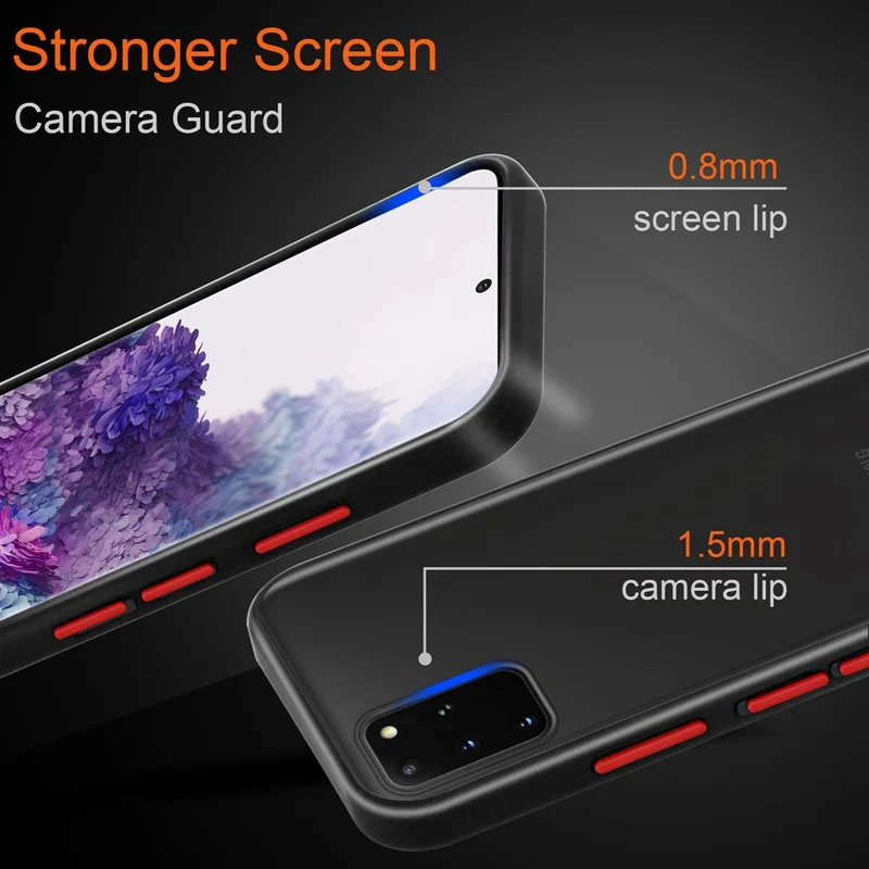 Cadorabo Hülle kompatibel mit Samsung Galaxy S20 PLUS Hybrid Schutzhülle mit TPU Silikon Innenseite und matter Kunststoff Rückseite