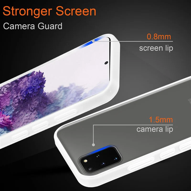 Cadorabo Hülle kompatibel mit Samsung Galaxy S20 PLUS Hybrid Schutzhülle mit TPU Silikon Innenseite und matter Kunststoff Rückseite