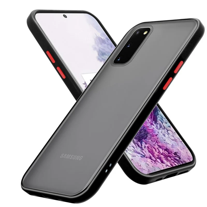 Cadorabo Hülle kompatibel mit Samsung Galaxy S20 Hybrid Schutzhülle mit TPU Silikon Innenseite und matter Kunststoff Rückseite