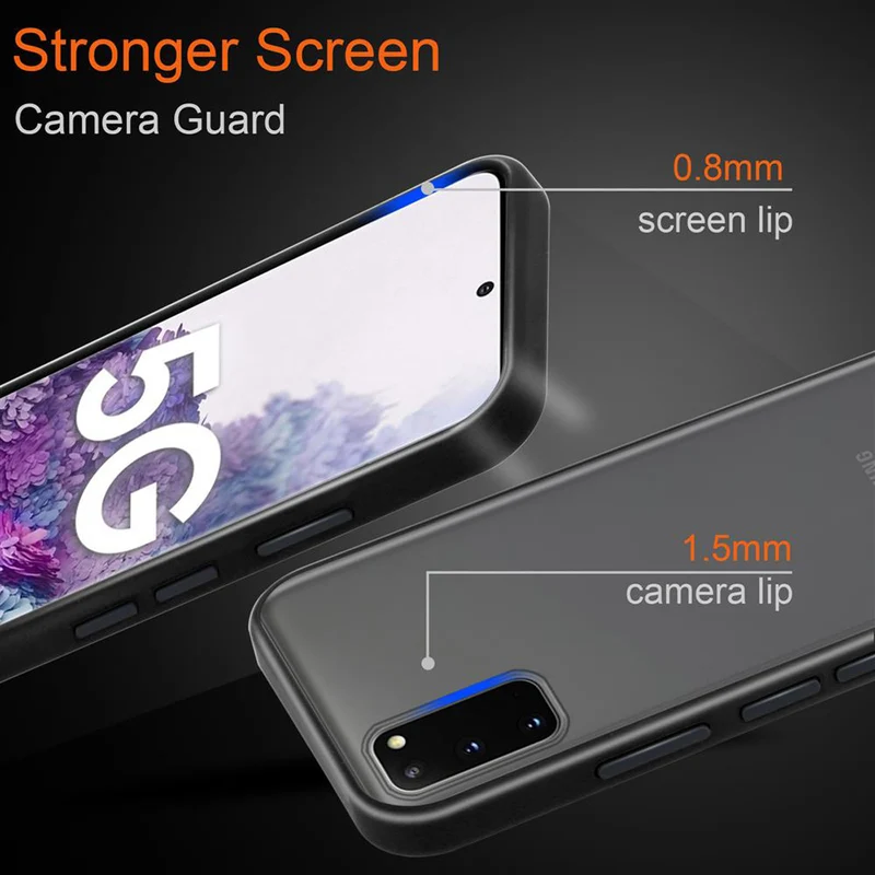 Cadorabo Hülle kompatibel mit Samsung Galaxy S20 Hybrid Schutzhülle mit TPU Silikon Innenseite und matter Kunststoff Rückseite