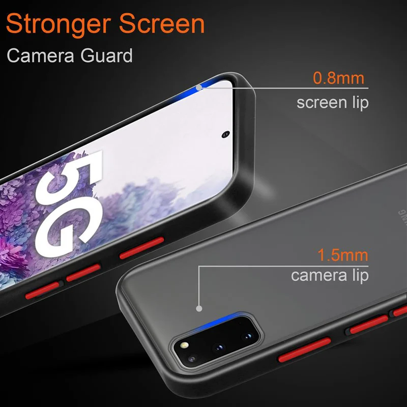 Cadorabo Hülle kompatibel mit Samsung Galaxy S20 Hybrid Schutzhülle mit TPU Silikon Innenseite und matter Kunststoff Rückseite
