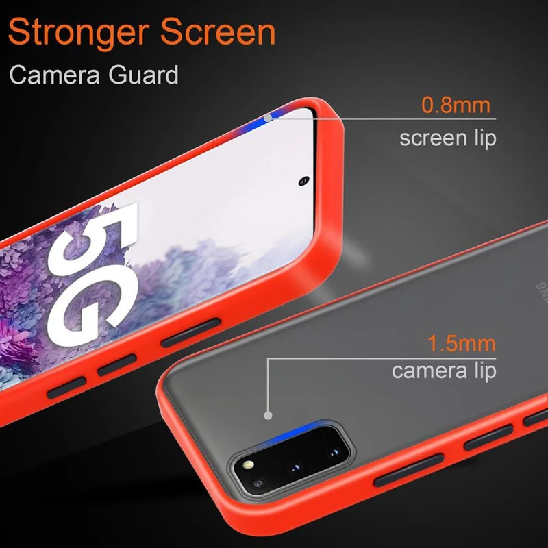 Cadorabo Hülle kompatibel mit Samsung Galaxy S20 Hybrid Schutzhülle mit TPU Silikon Innenseite und matter Kunststoff Rückseite