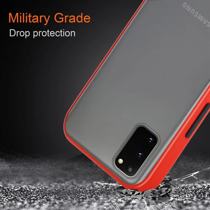 Cadorabo Hülle kompatibel mit Samsung Galaxy S20 Hybrid Schutzhülle mit TPU Silikon Innenseite und matter Kunststoff Rückseite