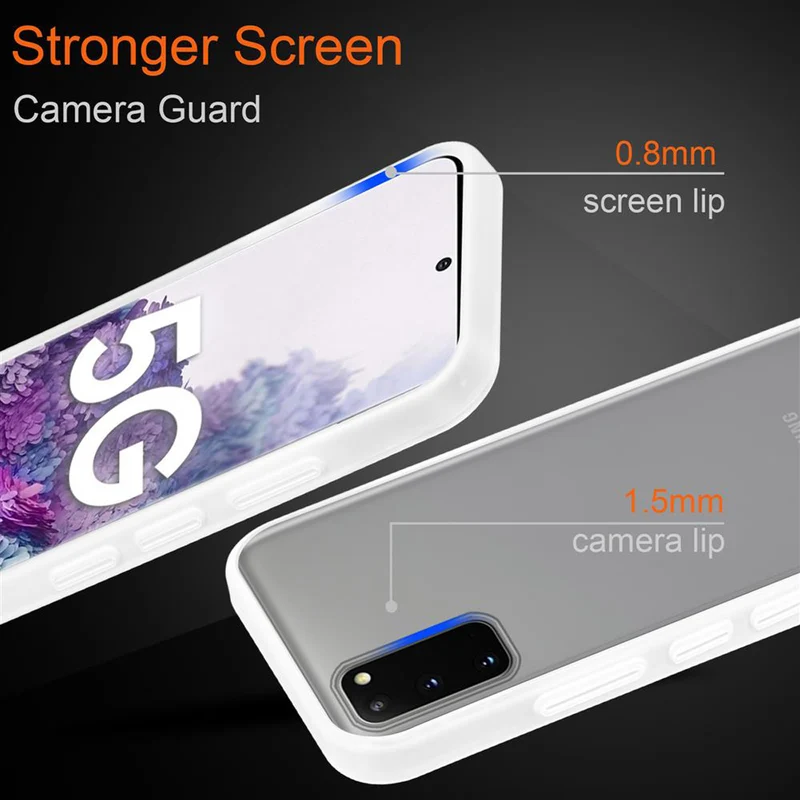 Cadorabo Hülle kompatibel mit Samsung Galaxy S20 Hybrid Schutzhülle mit TPU Silikon Innenseite und matter Kunststoff Rückseite
