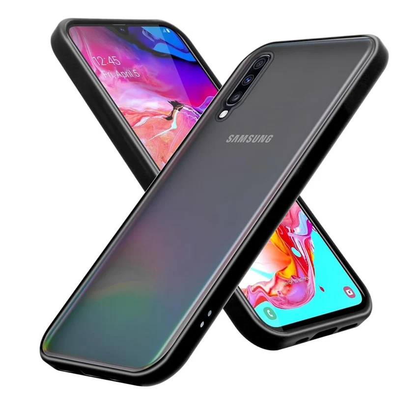 Cadorabo Hülle kompatibel mit Samsung Galaxy A70 / A70s Hybrid Schutzhülle mit TPU Silikon Innenseite und matter Kunststoff Rückseite