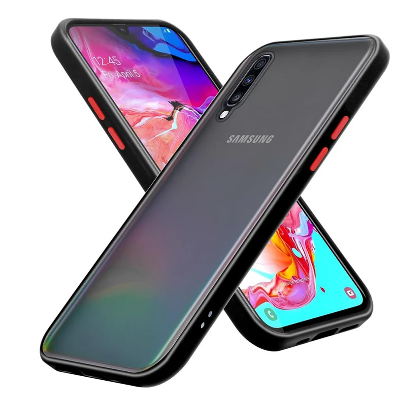 Cadorabo Hülle kompatibel mit Samsung Galaxy A70 / A70s Hybrid Schutzhülle mit TPU Silikon Innenseite und matter Kunststoff Rückseite