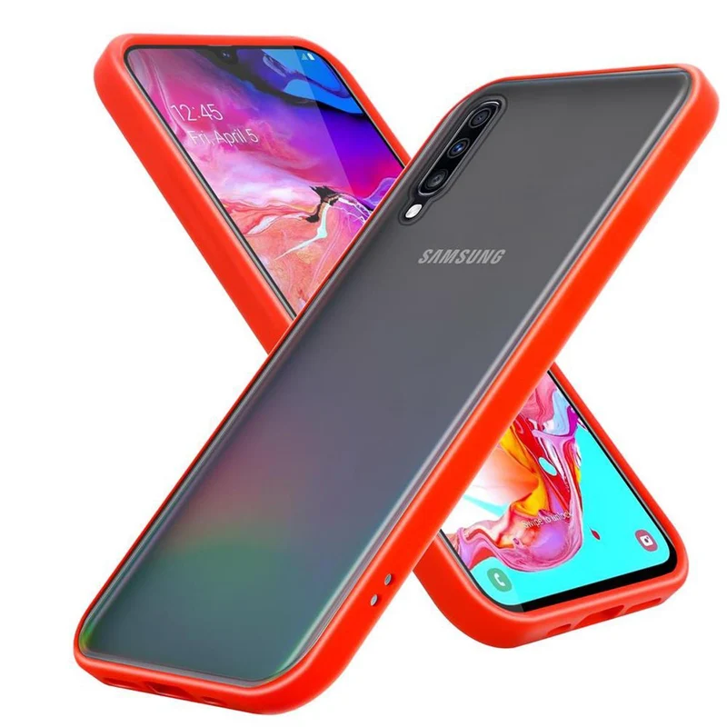 Cadorabo Hülle kompatibel mit Samsung Galaxy A70 / A70s Hybrid Schutzhülle mit TPU Silikon Innenseite und matter Kunststoff Rückseite
