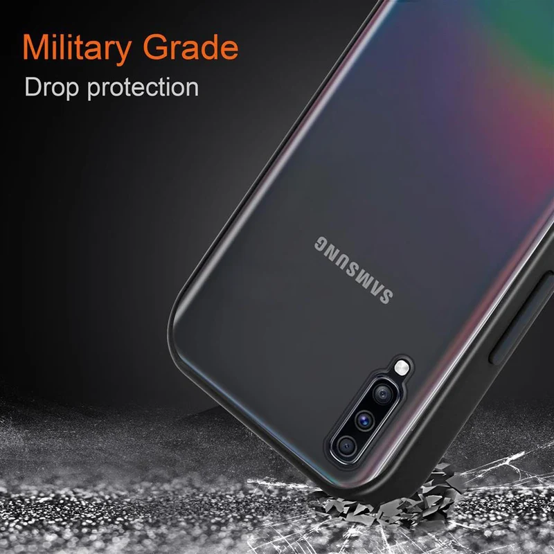 Cadorabo Hülle kompatibel mit Samsung Galaxy A70 / A70s Hybrid Schutzhülle mit TPU Silikon Innenseite und matter Kunststoff Rückseite