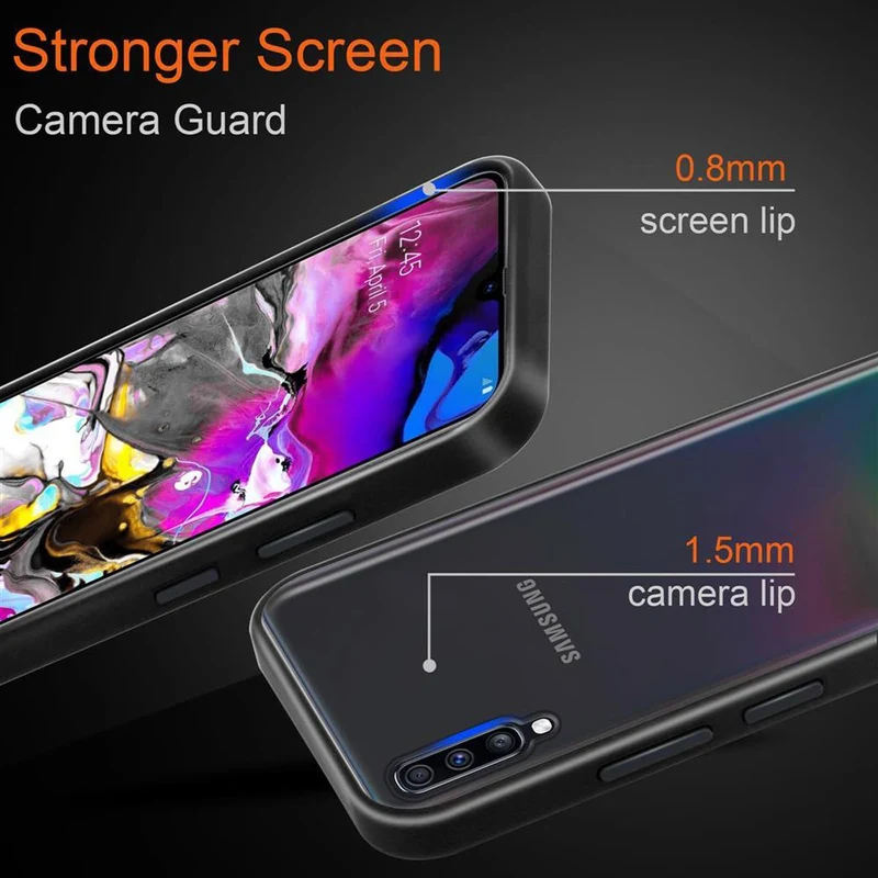 Cadorabo Hülle kompatibel mit Samsung Galaxy A70 / A70s Hybrid Schutzhülle mit TPU Silikon Innenseite und matter Kunststoff Rückseite