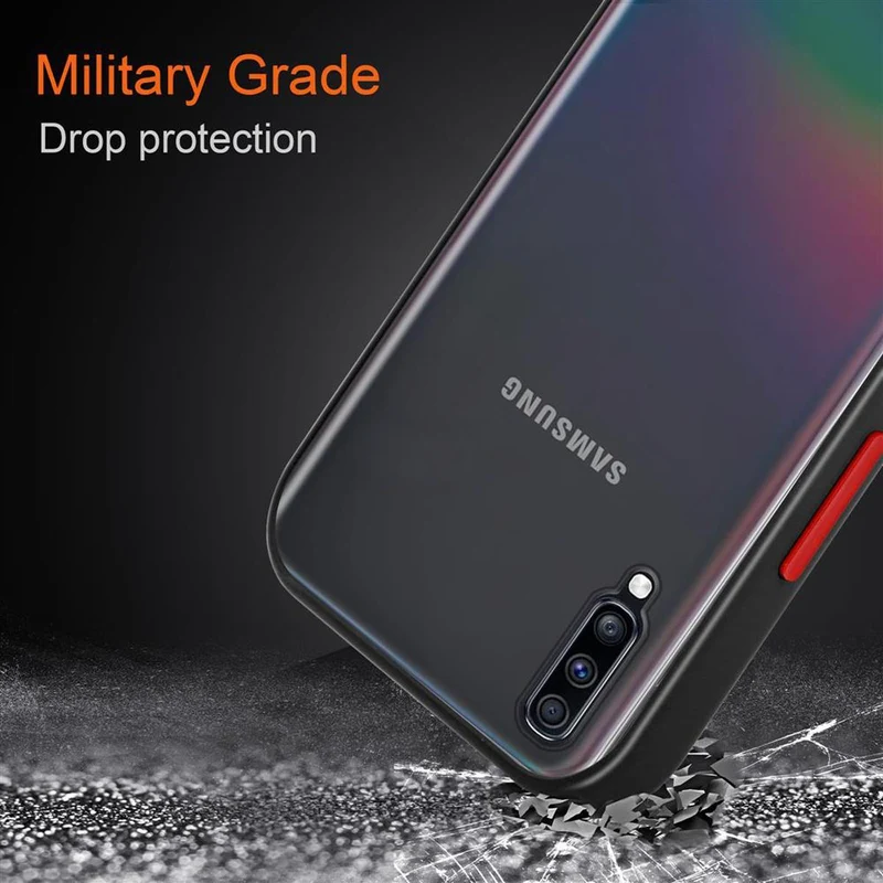 Cadorabo Hülle kompatibel mit Samsung Galaxy A70 / A70s Hybrid Schutzhülle mit TPU Silikon Innenseite und matter Kunststoff Rückseite