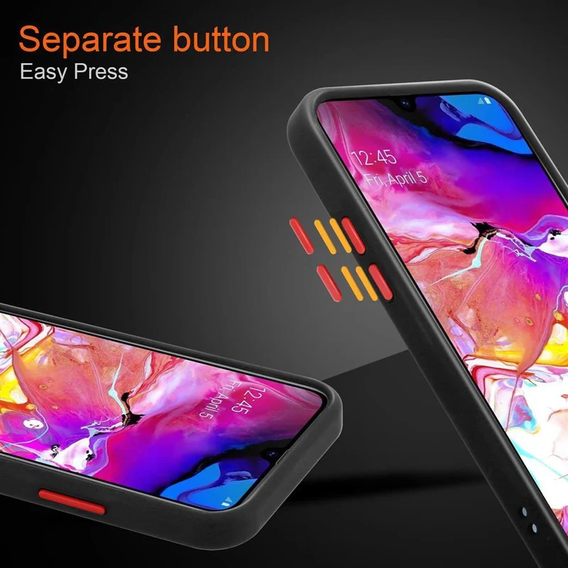 Cadorabo Hülle kompatibel mit Samsung Galaxy A70 / A70s Hybrid Schutzhülle mit TPU Silikon Innenseite und matter Kunststoff Rückseite
