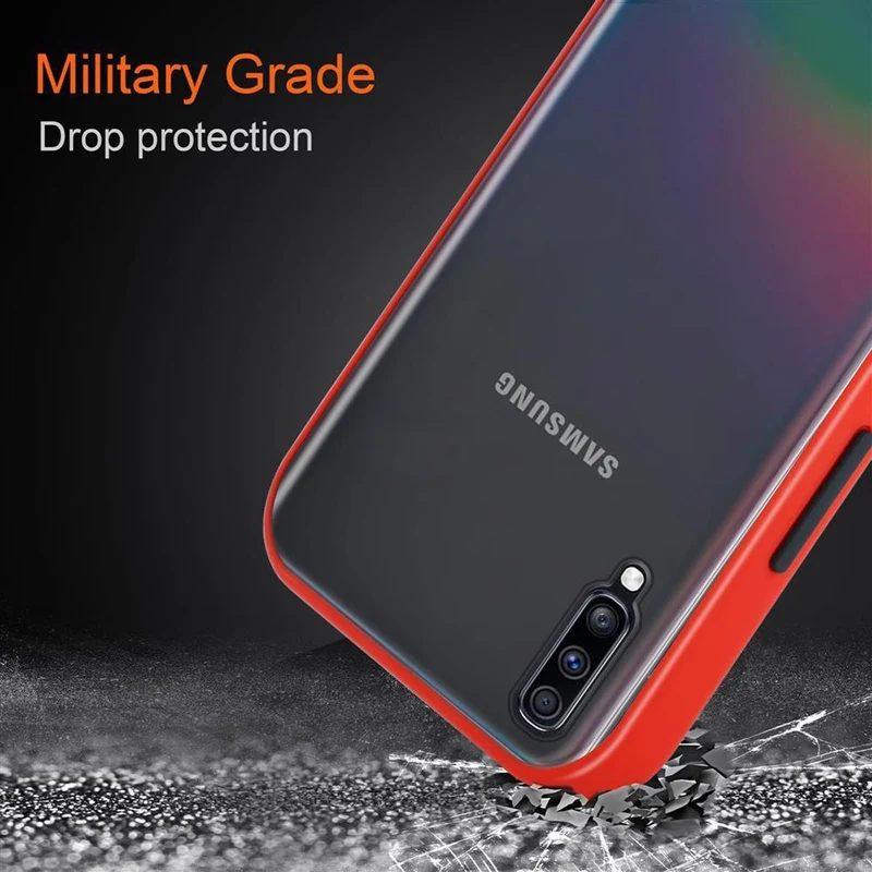 Cadorabo Hülle kompatibel mit Samsung Galaxy A70 / A70s Hybrid Schutzhülle mit TPU Silikon Innenseite und matter Kunststoff Rückseite
