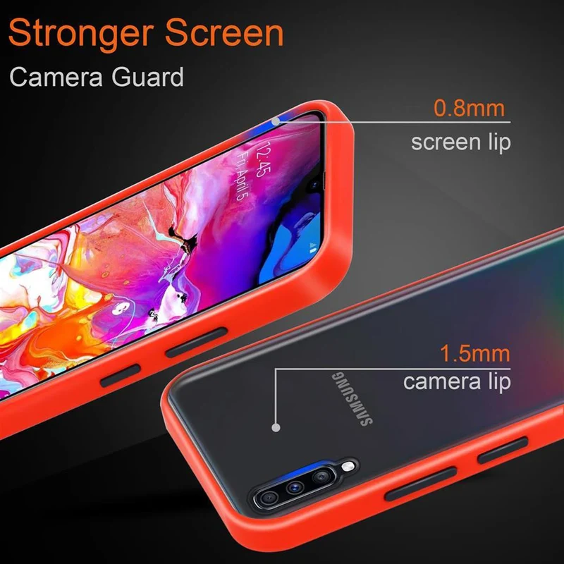 Cadorabo Hülle kompatibel mit Samsung Galaxy A70 / A70s Hybrid Schutzhülle mit TPU Silikon Innenseite und matter Kunststoff Rückseite