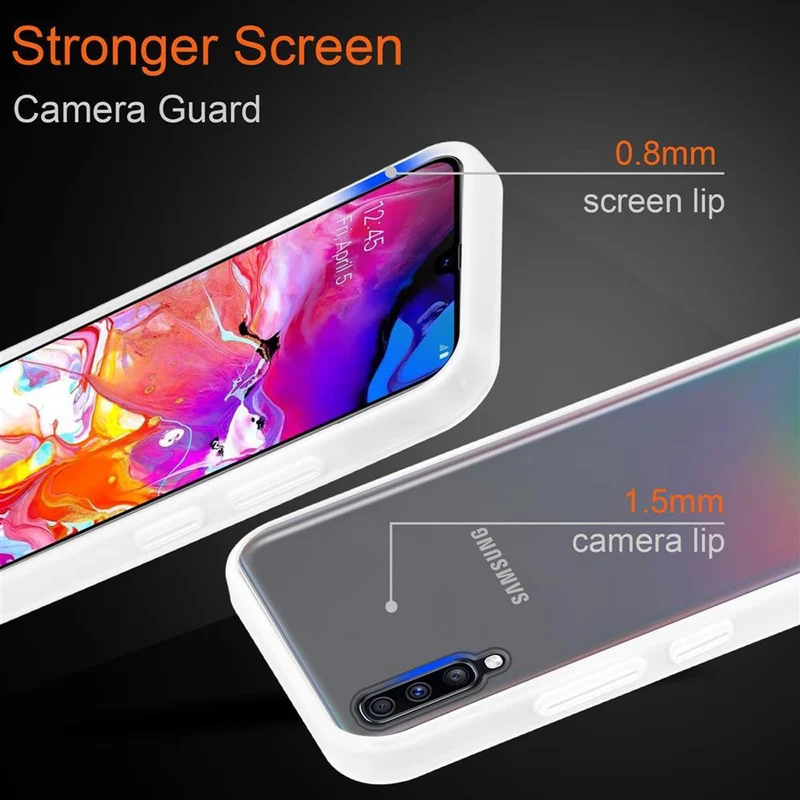 Cadorabo Hülle kompatibel mit Samsung Galaxy A70 / A70s Hybrid Schutzhülle mit TPU Silikon Innenseite und matter Kunststoff Rückseite