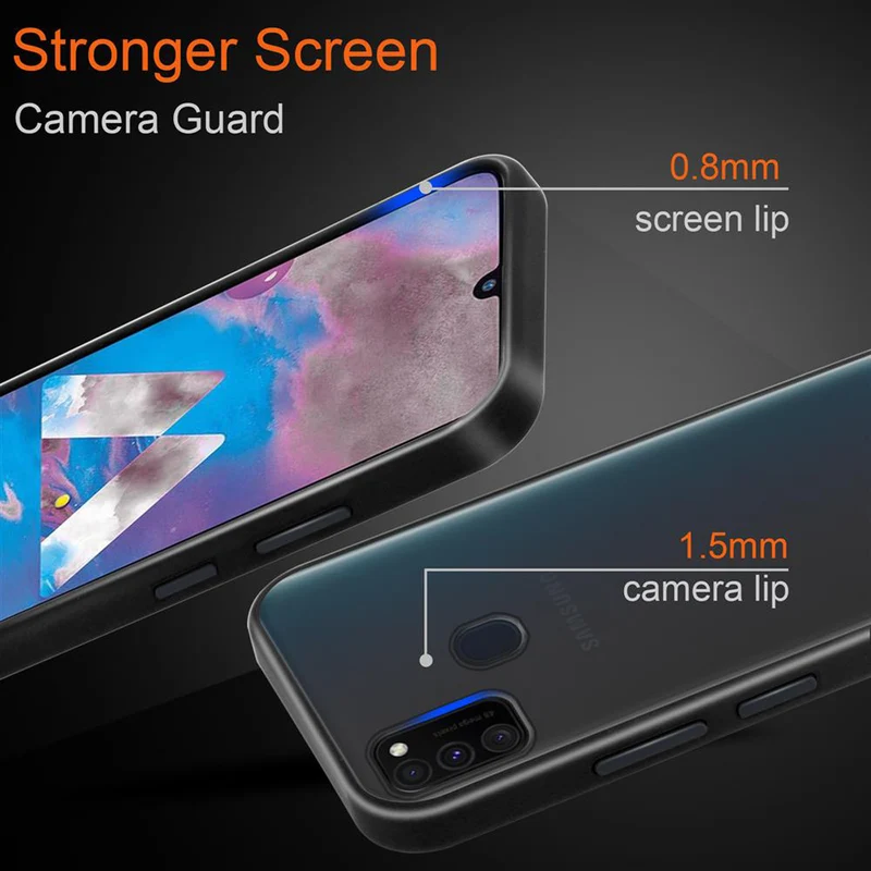 Cadorabo Hülle kompatibel mit Samsung Galaxy M21 / M30s Hybrid Schutzhülle mit TPU Silikon Innenseite und matter Kunststoff Rückseite