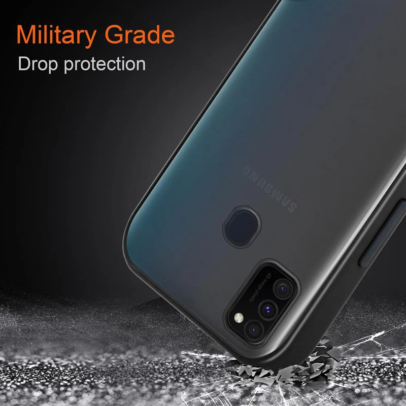 Cadorabo Hülle kompatibel mit Samsung Galaxy M21 / M30s Hybrid Schutzhülle mit TPU Silikon Innenseite und matter Kunststoff Rückseite