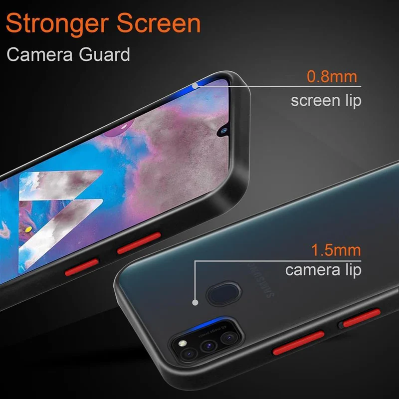 Cadorabo Hülle kompatibel mit Samsung Galaxy M21 / M30s Hybrid Schutzhülle mit TPU Silikon Innenseite und matter Kunststoff Rückseite