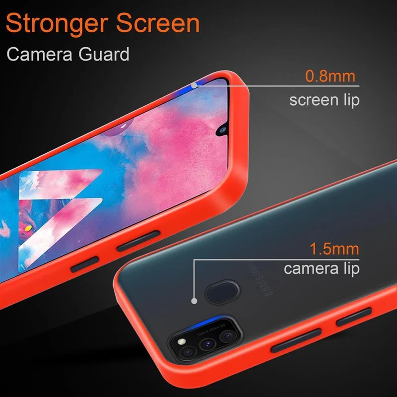 Cadorabo Hülle kompatibel mit Samsung Galaxy M21 / M30s Hybrid Schutzhülle mit TPU Silikon Innenseite und matter Kunststoff Rückseite