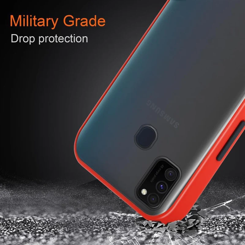 Cadorabo Hülle kompatibel mit Samsung Galaxy M21 / M30s Hybrid Schutzhülle mit TPU Silikon Innenseite und matter Kunststoff Rückseite