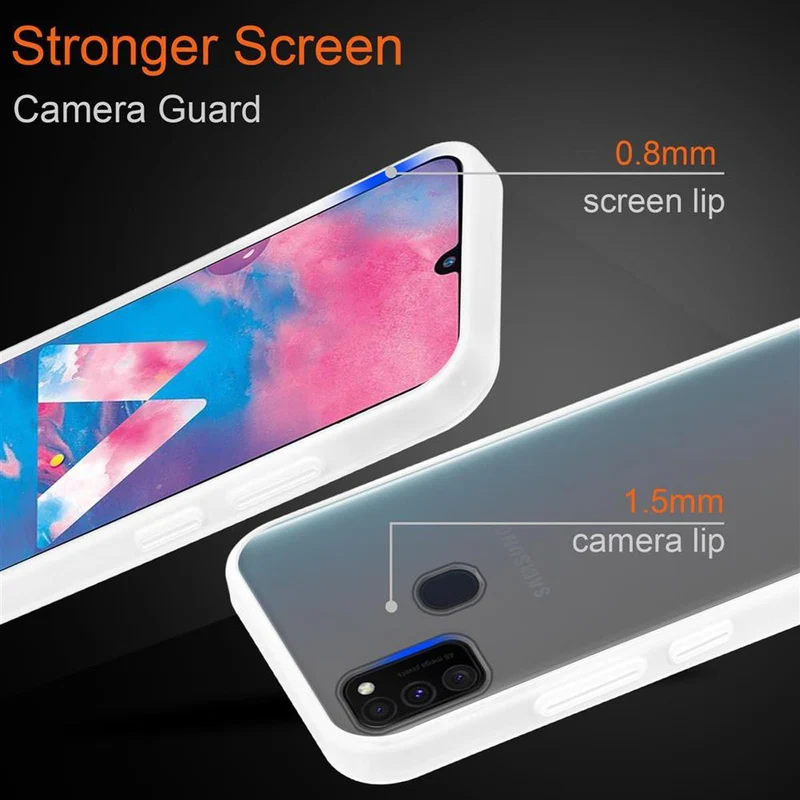 Cadorabo Hülle kompatibel mit Samsung Galaxy M21 / M30s Hybrid Schutzhülle mit TPU Silikon Innenseite und matter Kunststoff Rückseite